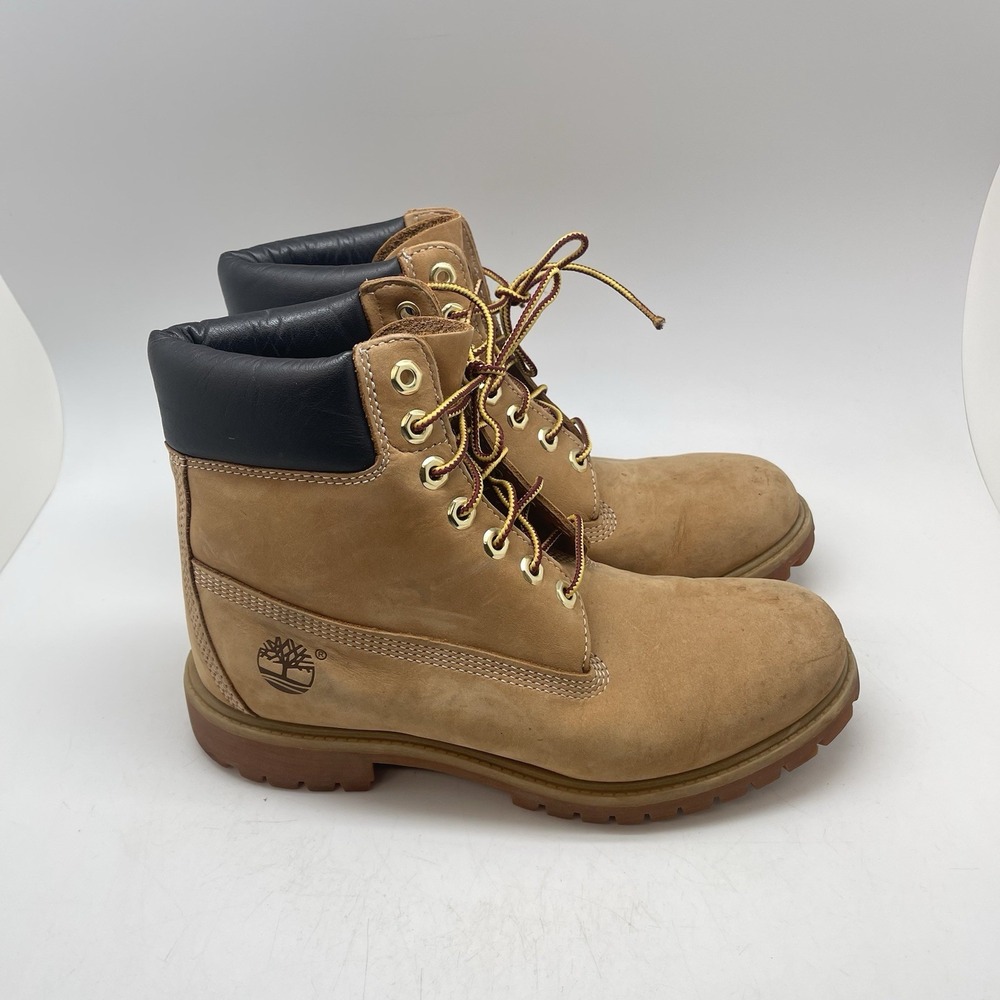 Timberland Boots Mens 8 M Premium 6" Wheat Nubuck Waterproof 10061 Leather Work